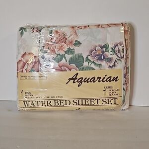 Vintage  Aquarian WaterBedSheet Set King size Percale fabric print.